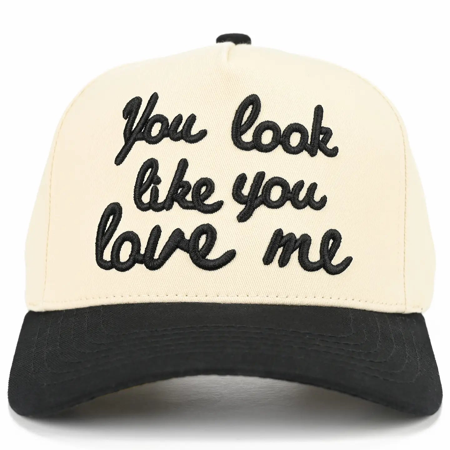 C.C You Look Like You Love Me Embroidered Trucker Hat - Black Lettering