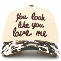 C.C You Look Like You Love Me Embroidered Trucker Hat - Cow Print