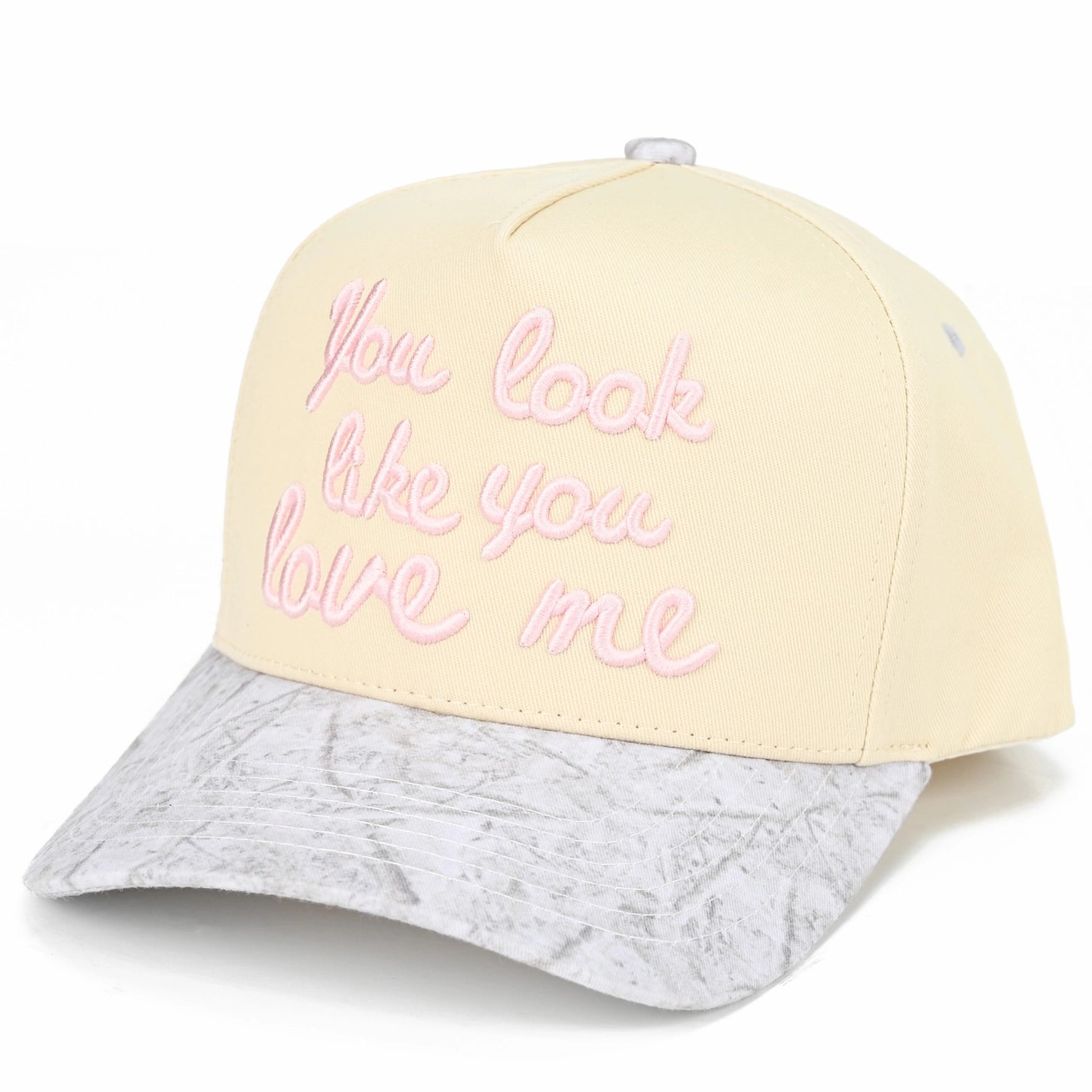 C.C You Look Like You Love Me Embroidered Trucker Hat - White Camo