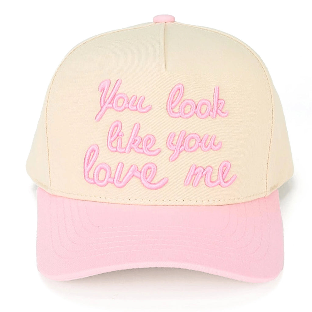 C.C You Look Like You Love Me Embroidered Trucker Hat - Light Pink