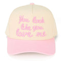 C.C You Look Like You Love Me Embroidered Trucker Hat - Light Pink