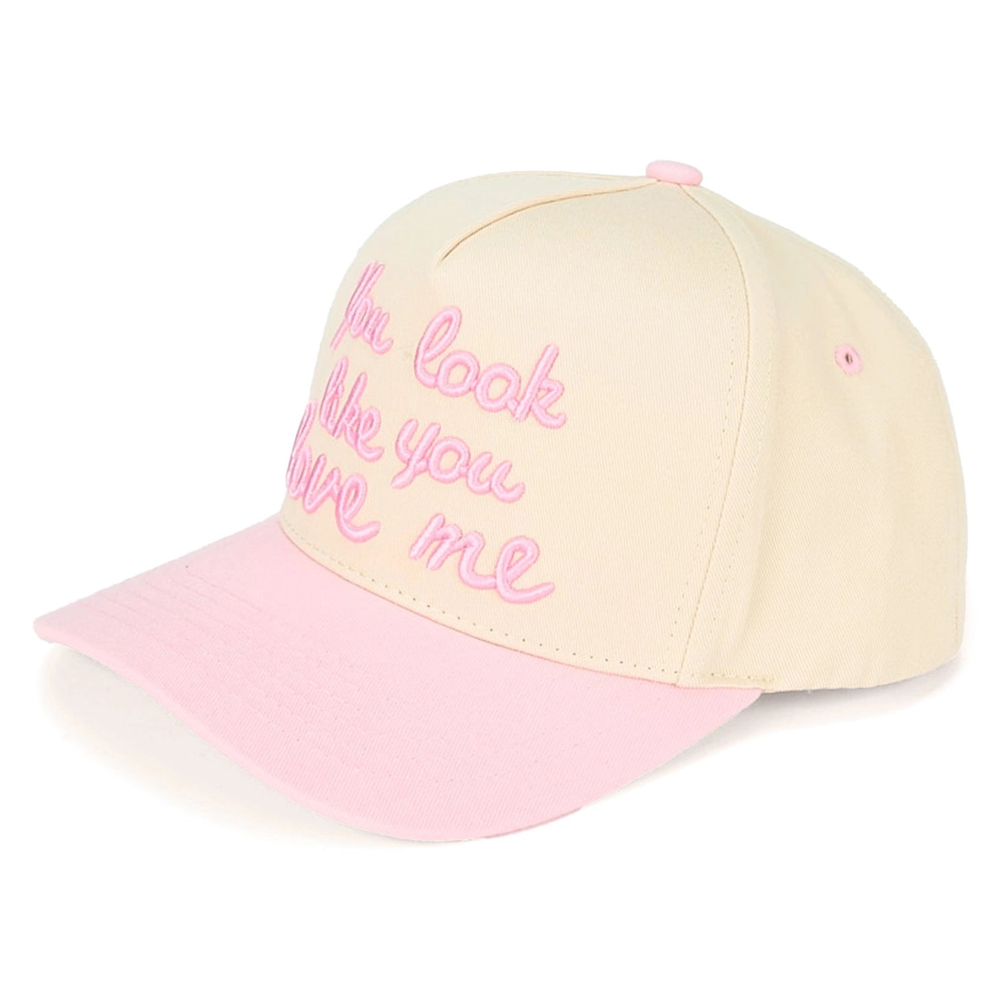 C.C You Look Like You Love Me Embroidered Trucker Hat - Light Pink